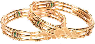 Manikya Copper Gold-plated Bangle Set(Pack of 2)