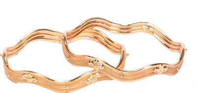 Manikya Copper Gold-plated Bangle Set(Pack of 2)