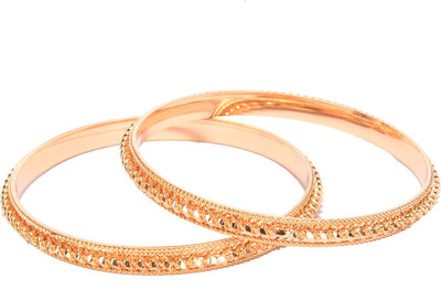 Manikya Copper Gold-plated Bangle Set(Pack of 2)