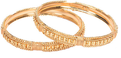 Manikya Copper Gold-plated Bangle Set(Pack of 2)