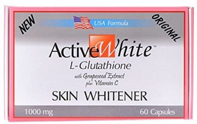 

Active White L-Glutathione with Grapeseed Extract, Vitamin C Skin Whitener - 60 Caps(0.3 g)