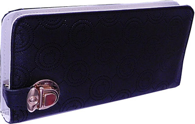 

SAMCO FAS Women Black Canvas Wallet(10 Card Slots)