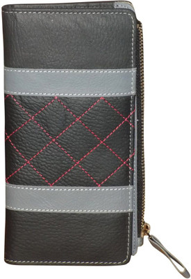 

Style 98 Women Casual Grey Genuine Leather Wrist Wallet(8 Card Slots), Beige;grey
