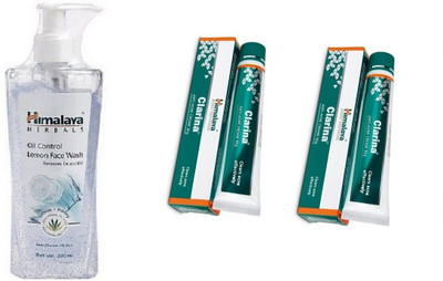 

Himalaya oil control lemon face wash 200 ml with 2 clarina cream(Set of)