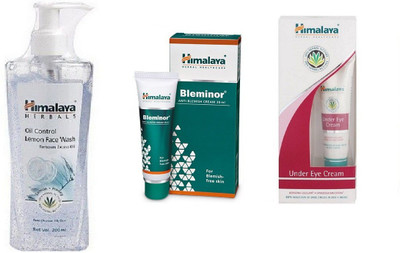 

Himalaya oil control lemon face wash 200 ml with bleminor cream and under eye cream(Set of)