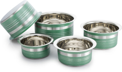 

Mahavir Induction Bottom Cookware Set(Stainless Steel, 5 - Piece), Green