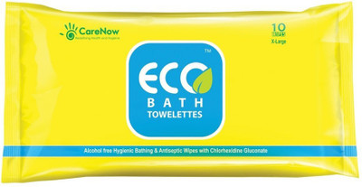 

ECO Bath Towelettes X-Large Pillow Pack - 6 packs X 10 wipes(Pack of 60)