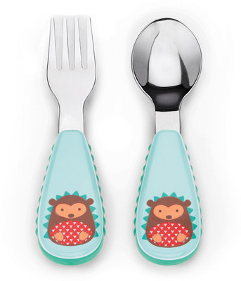 

Skip Hop Baby Zoo Little Kid and Toddler Fork and Spoon Utensil Set, Multi Hudson Hedgehog - Melamine & Stainless steel(Multicolor)