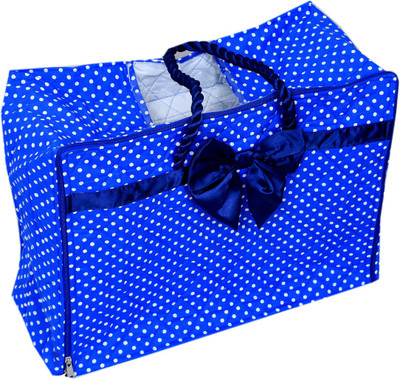 

Kuber Industries Designer Extra Large Waterproof Bow Saree Cover,Lahenga Cover,Suit cover,Storage Box In 3 Layered Quilted Material With Handle (Blue) SKI19345(Multicolor)