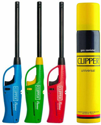 

Clipper flama Plastic, Carbon Steel Gas Lighter(Red, Green, Blue, Pack of 4)