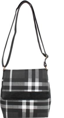 

Kandel London Women Casual Black Leatherette, PU, Cotton Sling Bag