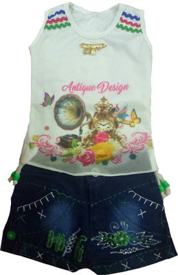 

Kid n Kids Girls Party(Festive) Top Shorts(Multicolor, Muticolour
