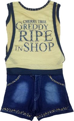 

Kid n Kids Girls Party(Festive) Top Shorts(Multicolor, Muticolour