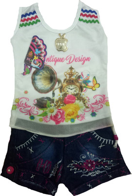 

Kid n Kids Girls Party(Festive) Top Shorts(Multicolor, Muticolour