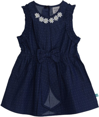 

Mini Klub Girls Midi/Knee Length Casual Dress(Blue, Sleeveless
