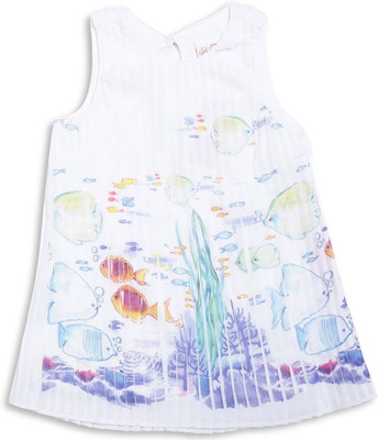 

Mini Klub Girls Midi/Knee Length Casual Dress(White, Sleeveless