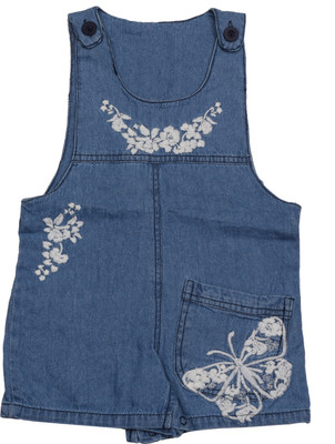 

Indirang Dungaree For Girls Solid Cotton(Blue, Pack of 1