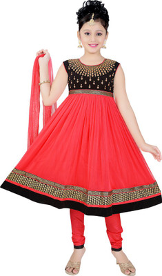 

Haazra Girls Festive & Party Kurta, Churidar & Dupatta Set(Multicolor Pack of 1