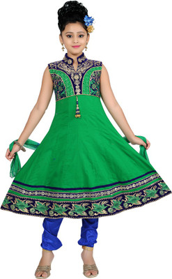 

Haazra Girls Festive & Party Kurta, Churidar & Dupatta Set(Multicolor Pack of 1