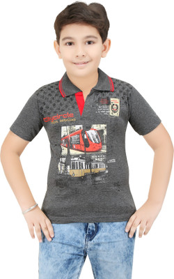 

Bluntly Boys Printed Cotton T Shirt(Grey, Pack of 1