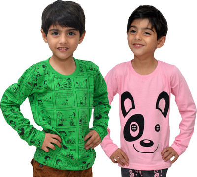 

Crux & Hunter Boys Graphic Print Cotton T Shirt(Multicolor, Pack of 2