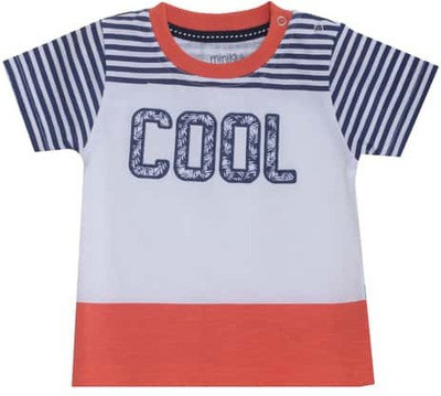 

Mini Klub Boys Printed Cotton T Shirt(White, Pack of 1