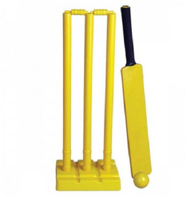 

HOMMER Plastic Cricket kit Set of 3 Stumps 2 Bails 1 Base & 1 Cricket Bat for adults size 6 for cricket lovers (plastic cricket set for kids and adults ) Cricket Kit
