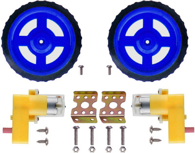 

NASA Tech BO Motor 100 RPM (2 Pcs) + BO Wheel (2 Pcs) + BO Motor Clamp + Nuts Bolts ( 8 Sets) + Screws (2 Pcs)(Multicolor)