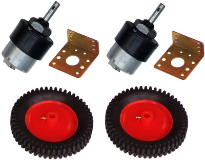 

NASA Tech 300 RPM DC geared helical motor, clamp, wheel (2set)(Multicolor)
