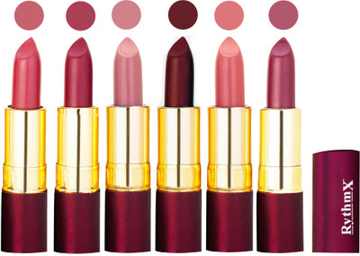 

Rythmx Dry Matte Lipstick Combo of 6 Pcs 15(Multicolor,)