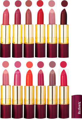 Rythmx Dry Matte Lipstick Combo Set Of 12 Pcs 110(Multicolor)