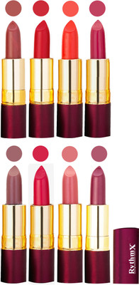 

Rythmx Supreme Matte Lipstick Combo Of 8 Pcs 84(Multicolor,)