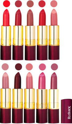 

Rythmx Matte Lipstick Set Of 10 Pcs 101(Multicolor)