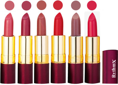 

Rythmx Dry Matte Lipstick Combo of 6 Pcs 10(Multicolor)
