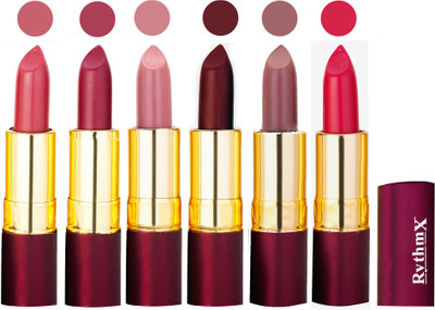

Rythmx Dry Matte Lipstick Combo of 6 Pcs 14(Multicolor,)
