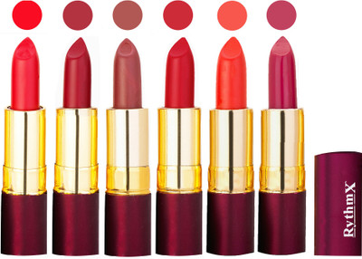 

Rythmx Dry Matte Lipstick Combo of 6 Pcs 24(Multicolor)