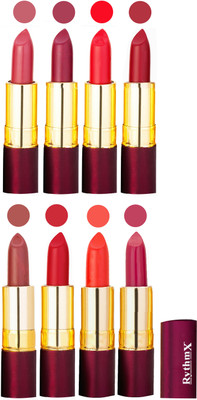 

Rythmx Supreme Matte Lipstick Combo Of 8 Pcs 58(Multicolor)