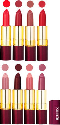 

Rythmx Supreme Matte Lipstick Combo Of 8 Pcs 74(Multicolor)