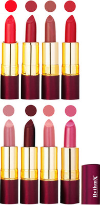 

Rythmx Supreme Matte Lipstick Combo Of 8 Pcs 71(Multicolor,)