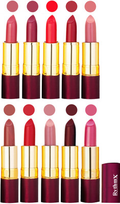 

Rythmx Matte Lipstick Set Of 10 Pcs 89(Multicolor)