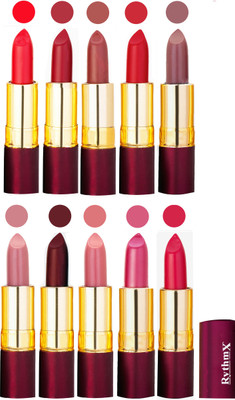 

Rythmx Matte Lipstick Set Of 10 Pcs 100(Multicolor)