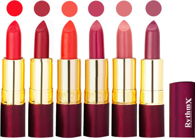 

Rythmx Dry Matte Lipstick Combo Set Of 6 Pcs 34(Multicolor,)
