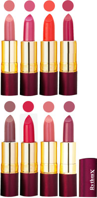 

Rythmx Supreme Matte Lipstick Combo Of 8 Pcs 88(Multicolor)