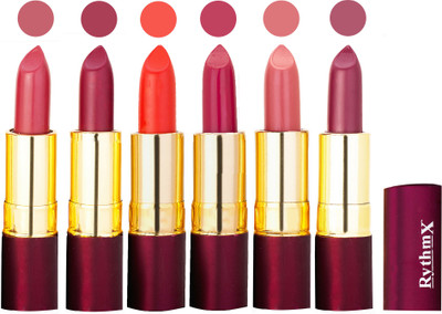 

Rythmx Dry Matte Lipstick Combo of 6 Pcs 20(Multicolor,)