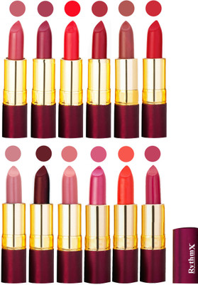 

Rythmx Dry Matte Lipstick Combo Set Of 12 Pcs 108(Multicolor,)