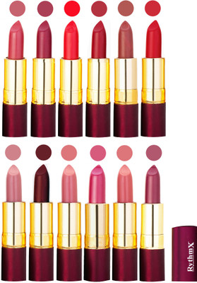 

Rythmx Dry Matte Lipstick Combo Set Of 12 Pcs 109(Multicolor)