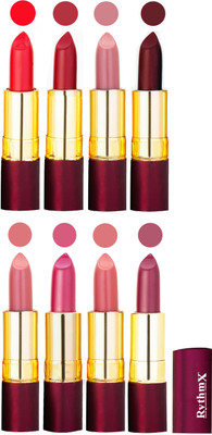 

Rythmx Supreme Matte Lipstick Combo Of 8 Pcs 76(Multicolor,)