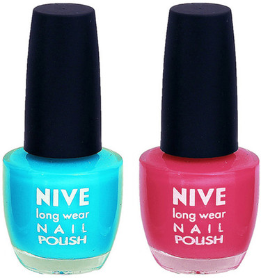 

Nive Colour Blast Nail Polish (Set of 2 Nail Polish) Blue,Pink(Pack of 2)