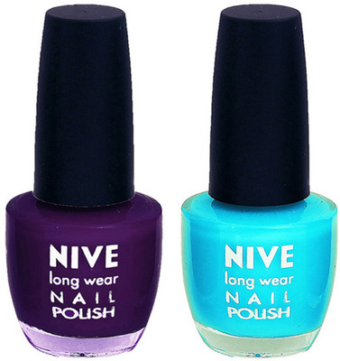 

Nive Colour Blast Nail Polish (Set of 2 Nail Polish) Purple,Blue(Pack of 2)