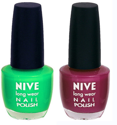 

Nive Colour Blast Nail Polish (Set of 2 Nail Polish) Green,Purple(Pack of 2)